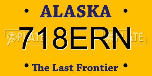 718ERN Alaska License Plate