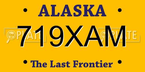 719XAM Alaska License Plate