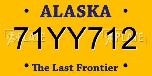 71YY712 Alaska License Plate