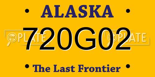 720G02 Alaska License Plate