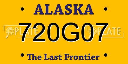 720G07 Alaska License Plate