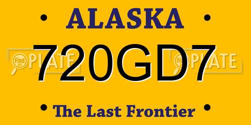 720GD7 Alaska License Plate