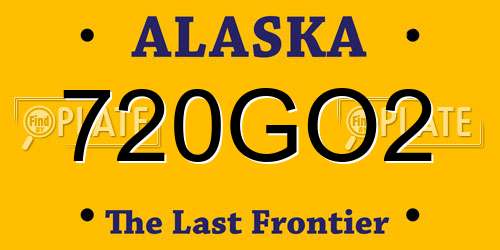 720GO2 Alaska License Plate