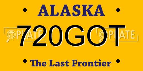 720GOT Alaska License Plate