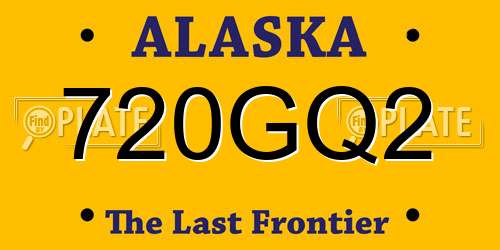720GQ2 Alaska License Plate