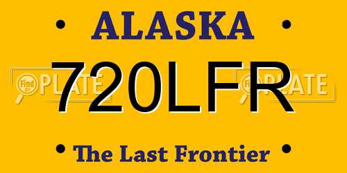 720LFR Alaska License Plate