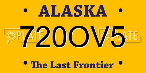 720OV5 Alaska License Plate