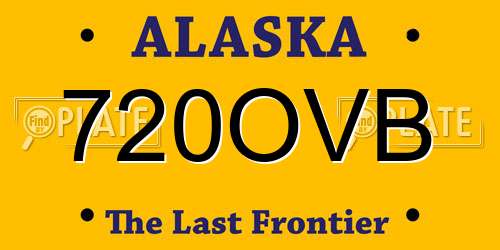 720OVB Alaska License Plate