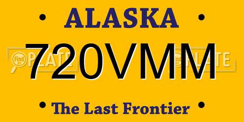 720VMM Alaska License Plate