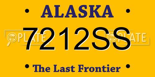 7212SS Alaska License Plate
