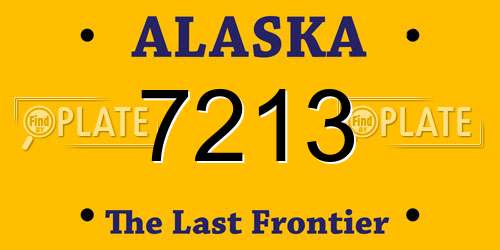 7213 Alaska License Plate