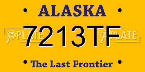 7213TF Alaska License Plate