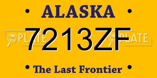 7213ZF Alaska License Plate