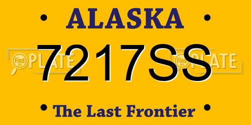 7217SS Alaska License Plate