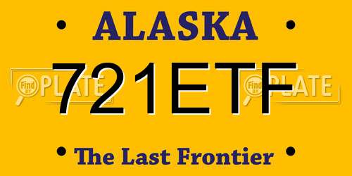 721ETF Alaska License Plate