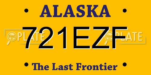 721EZF Alaska License Plate