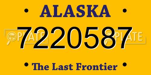 7220587 Alaska License Plate