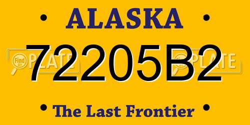 72205B2 Alaska License Plate