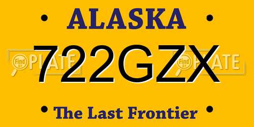 722GZX Alaska License Plate
