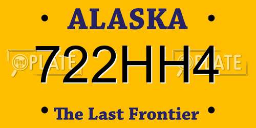 722HH4 Alaska License Plate