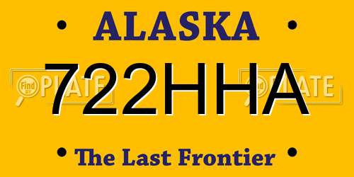 722HHA Alaska License Plate