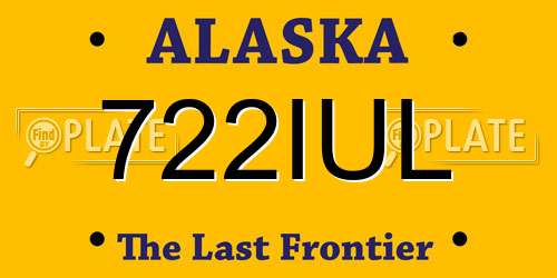 722IUL Alaska License Plate