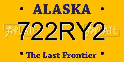 722RY2 Alaska License Plate