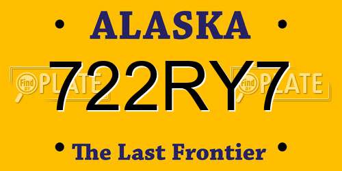 722RY7 Alaska License Plate