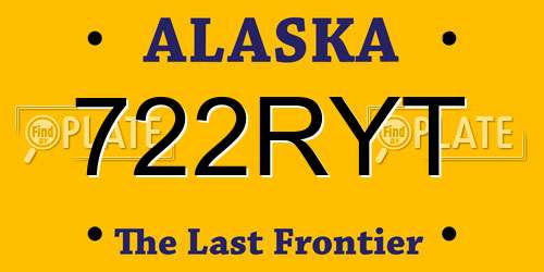 722RYT Alaska License Plate