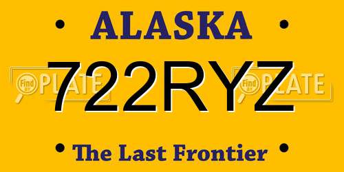 722RYZ Alaska License Plate