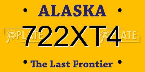 722XT4 Alaska License Plate