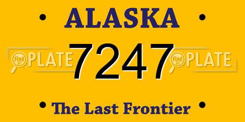 7247 Alaska License Plate