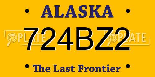 724BZ2 Alaska License Plate