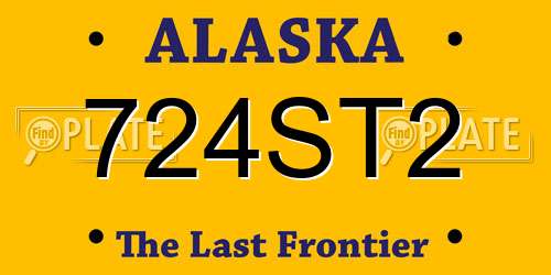 724ST2 Alaska License Plate