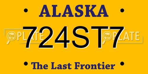 724ST7 Alaska License Plate