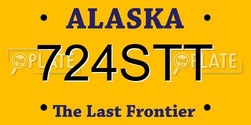 724STT Alaska License Plate