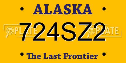 724SZ2 Alaska License Plate