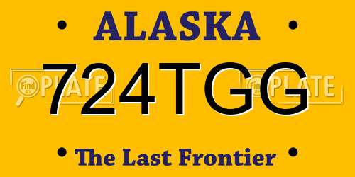 724TGG Alaska License Plate