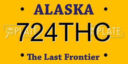 724THC Alaska License Plate