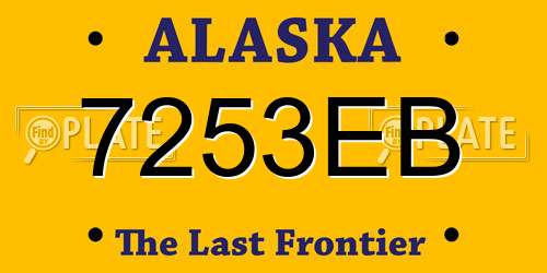 7253EB Alaska License Plate