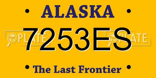 7253ES Alaska License Plate