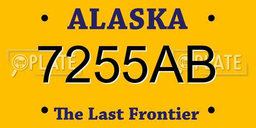 7255AB Alaska License Plate