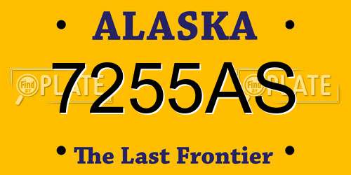 7255AS Alaska License Plate