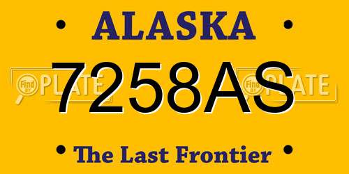 7258AS Alaska License Plate