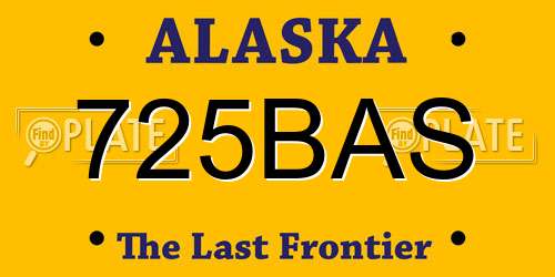 725BAS Alaska License Plate
