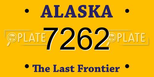 7262 Alaska License Plate