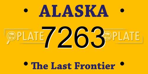 7263 Alaska License Plate