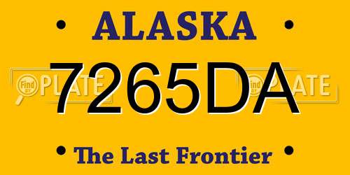 7265DA Alaska License Plate