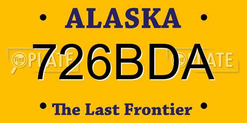 726BDA Alaska License Plate
