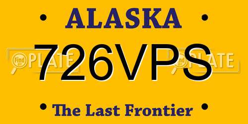 726VPS Alaska License Plate